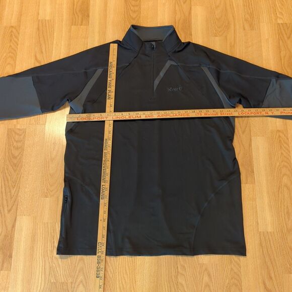 Vertx Runner 1/4 Zip Shirt Mens XL Black Gray Running Long Sleeve Thumb Holes - Picture 2 of 7